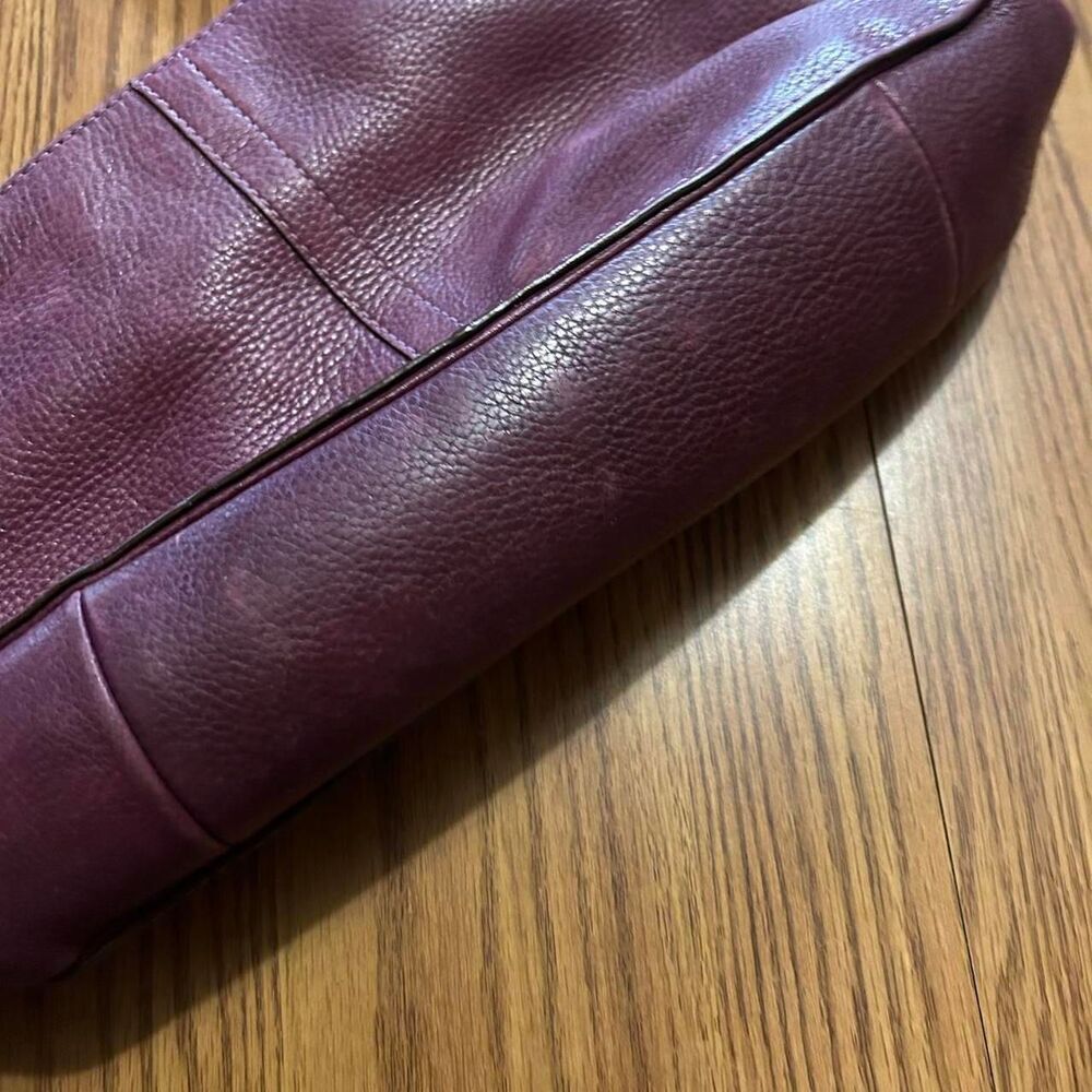 Coach Chelsea Handbag Pebble Shoulder Bag Hobo Purse Leather Burgundy - Picture 3 of 7
